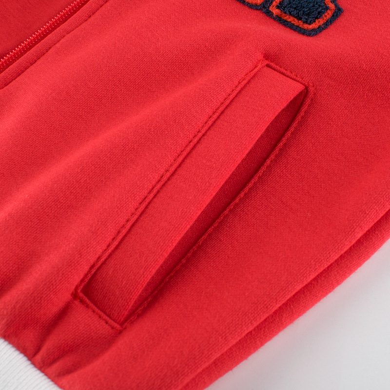 Jachetă pentru copii, cu fermoar, stil korean, exterior din bumbac amestec, guler rotund