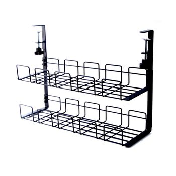 Regal za upravljanje kablov ispod stola, od željeza, bez bušenja, kuka montaža, jednoslojni