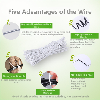 Elektrogalvanizirane plastično obložene tanke željezne užice za vezivanje (Materijal: Željezo; Otpornost na vatru: V-2; Namjena: Posuđe)