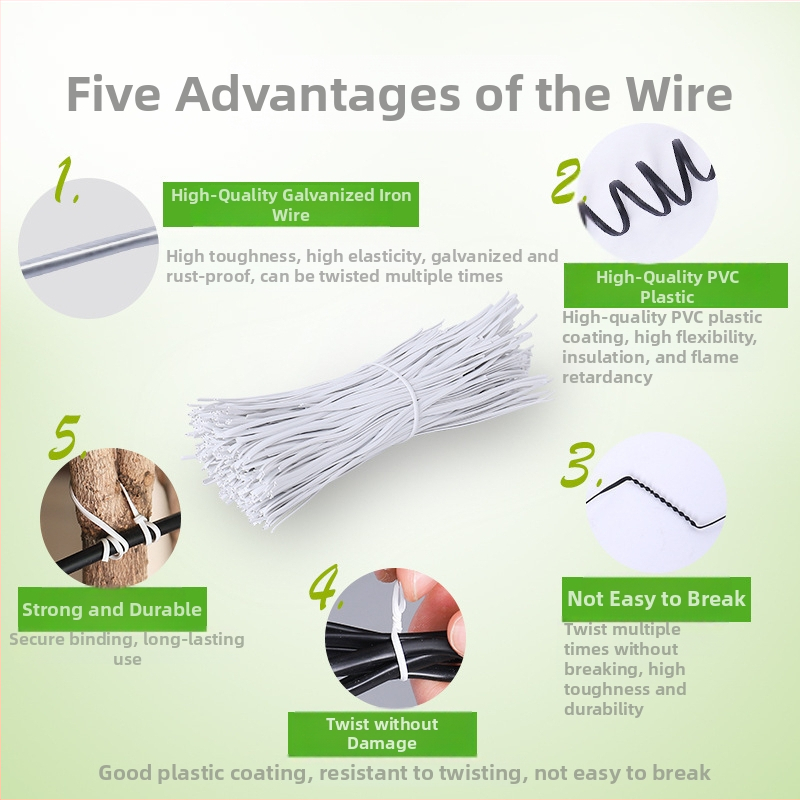 Elektrogalvanizirane plastično obložene tanke željezne užice za vezivanje (Materijal: Željezo; Otpornost na vatru: V-2; Namjena: Posuđe)