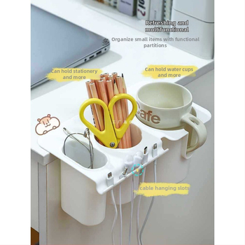 Držač za čašu i organizator za rub stola – plastik, montaža bez bušenja, novi kineski stil