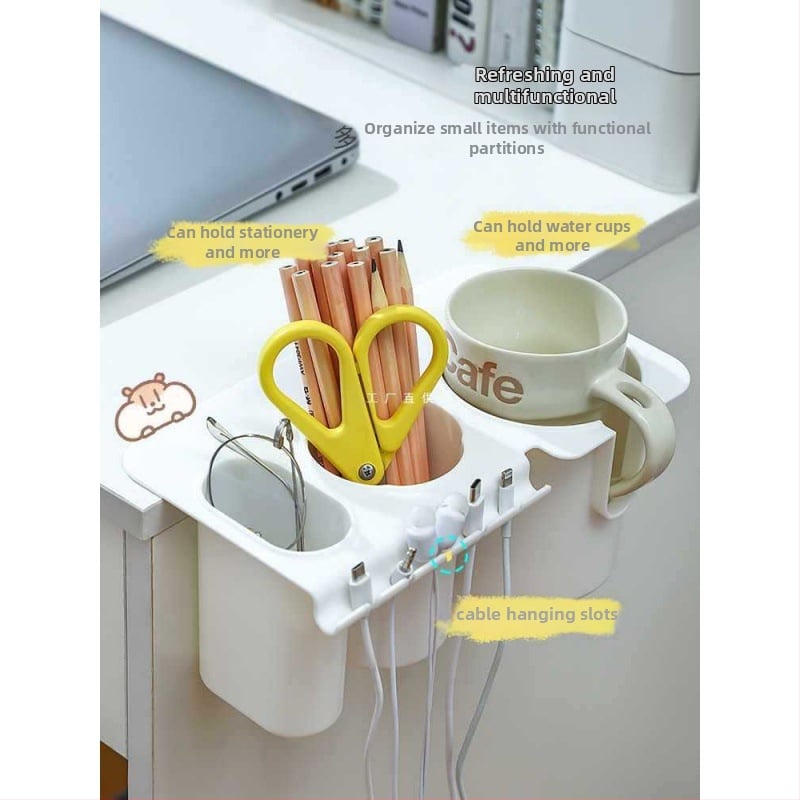 Držač za čašu i organizator za rub stola – plastik, montaža bez bušenja, novi kineski stil