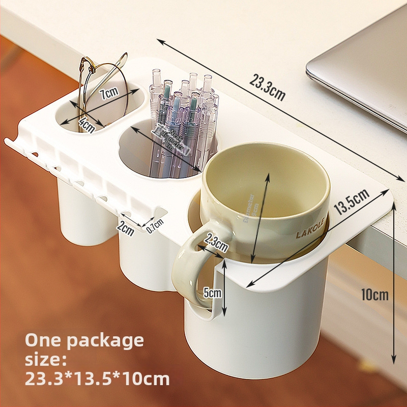 Držač za čašu i organizator za rub stola – plastik, montaža bez bušenja, novi kineski stil