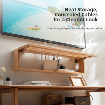 Stienas WiFi maršrutētāja uzglabāšanas kastīte no beech wood — putekļu izturīga uzglabāšana, mūsdienīgs stils, pielāgojama