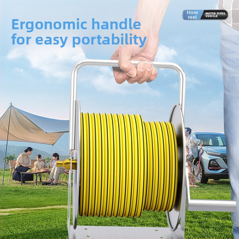 Sangmei Ролка за маркуч за домашно миене на автомобили и съхранение на водна пушка, навивател за маркуча за градинско поливане