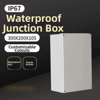 Plastová vodotesná rozvodná skrinka IP67, káblová rozvodka pre priemyselné napájanie, kód AG300*200*105
