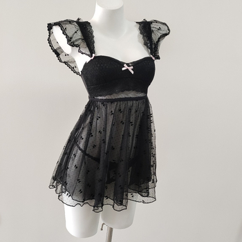 Kamisol stiliaus naktinukai, šifono poliesteris, V kaklo iškirptė, be rankovių, kvėpuojantys ir patogūs, 2025 m. pavasaris