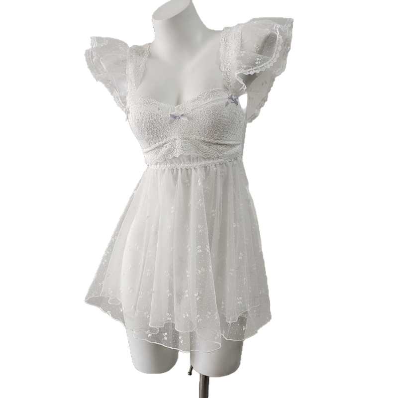 Kamisol stiliaus naktinukai, šifono poliesteris, V kaklo iškirptė, be rankovių, kvėpuojantys ir patogūs, 2025 m. pavasaris