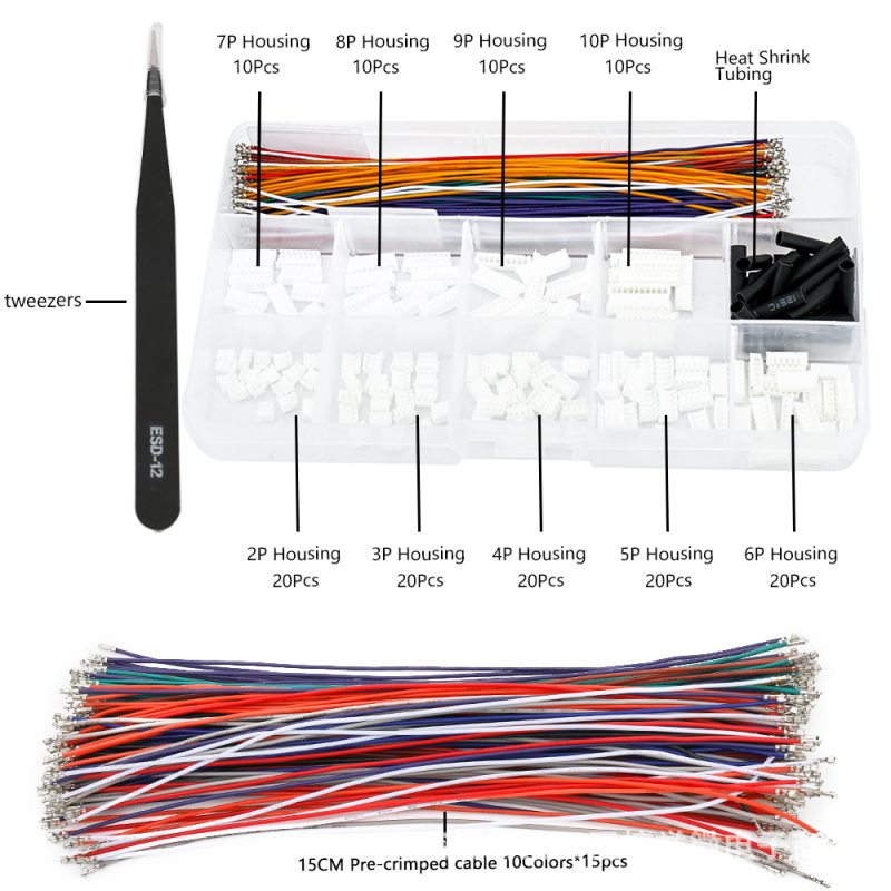 Rong yuwei 230 komada 2,54 mm terminalni komplet za blok od 9 polova