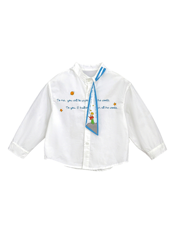 Cămașă pentru copii cu mâneci lungi, 80% bumbac, model litere, stil coreean, unisex, pentru copii 3–8 ani (100–140 cm), toamna 2025
