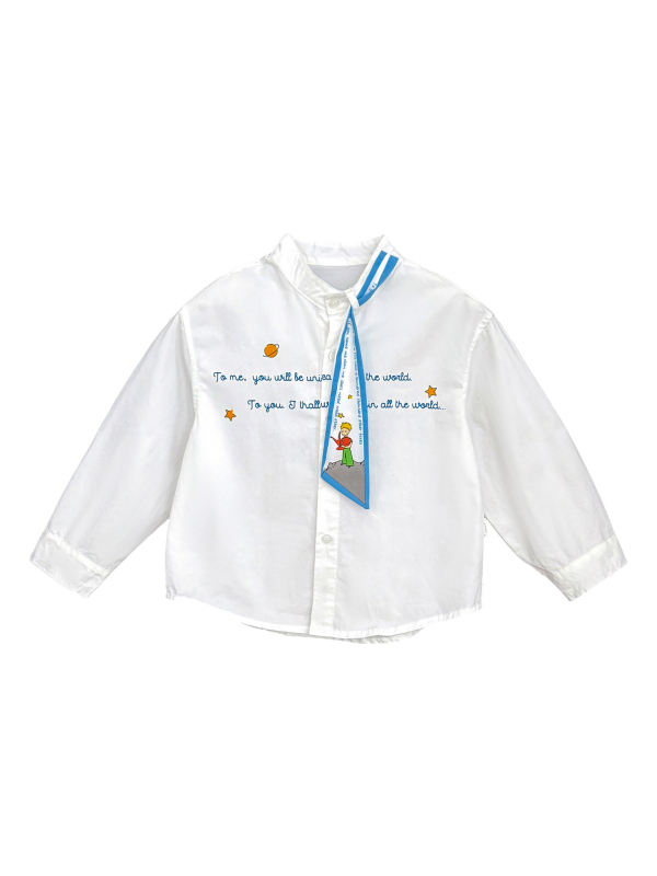 Cămașă pentru copii cu mâneci lungi, 80% bumbac, model litere, stil coreean, unisex, pentru copii 3–8 ani (100–140 cm), toamna 2025