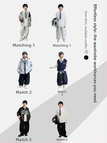 Detská košeľa s dlhým rukávom, 100% bavlna, jednofarebná (Autumn 2025)