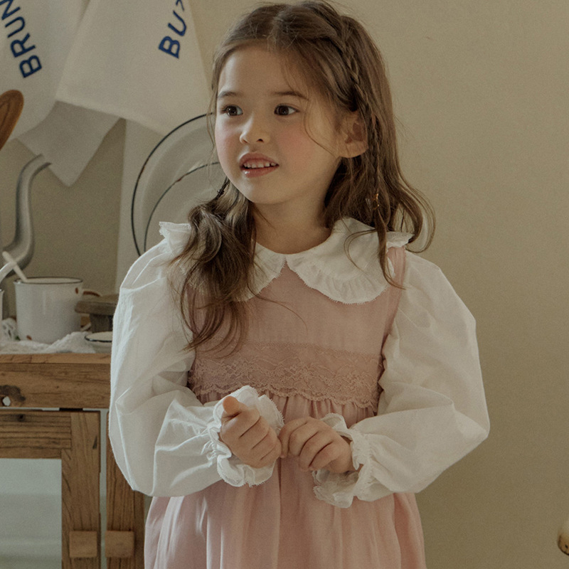 Strawberry gyerekeknek készült pamut ing galléros, hosszú ujjú, 100% pamut, puha felület, univerzális stílus, 3–8 éveseknek (ősz 2025)