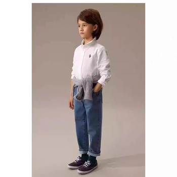 Dječja košulja za dječake, dugi rukav, 100% pamuk, korejski stil, za djecu 3-8 godina