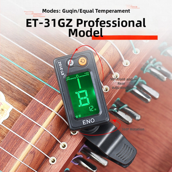 Guzheng tuneris – Modelis ET18GZ, Zīmols Eno, Materiāls: Plastika, Piemērots mūzikas instrumentiem, Elektronisks tuneris