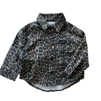 Dječja košulja s leopard uzorkom, korejski stil, dugih rukava, 95% pamuk, jesen 2025