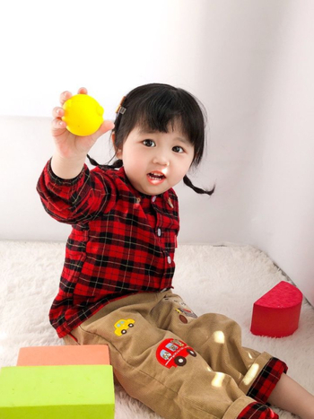 Gyerekeknek készült ing, 95% pamut, medvefej karikatúra hímzés, tavasz–ősz szezon, 3–8 éveseknek