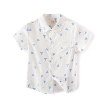 Gyerekeknek készült ing, koreai stílusú gallérral, rövid ujjú, 95% pamut, 3–8 éveseknek
