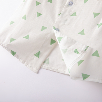 Gyerekeknek készült ing, koreai stílusú gallérral, rövid ujjú, 95% pamut, 3–8 éveseknek