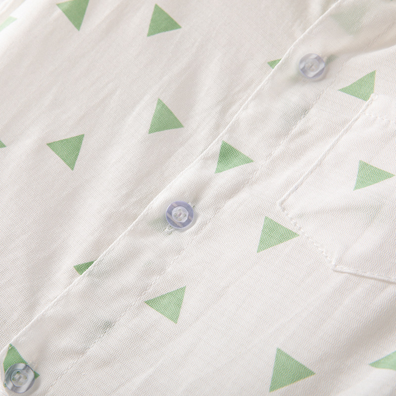 Gyerekeknek készült ing, koreai stílusú gallérral, rövid ujjú, 95% pamut, 3–8 éveseknek