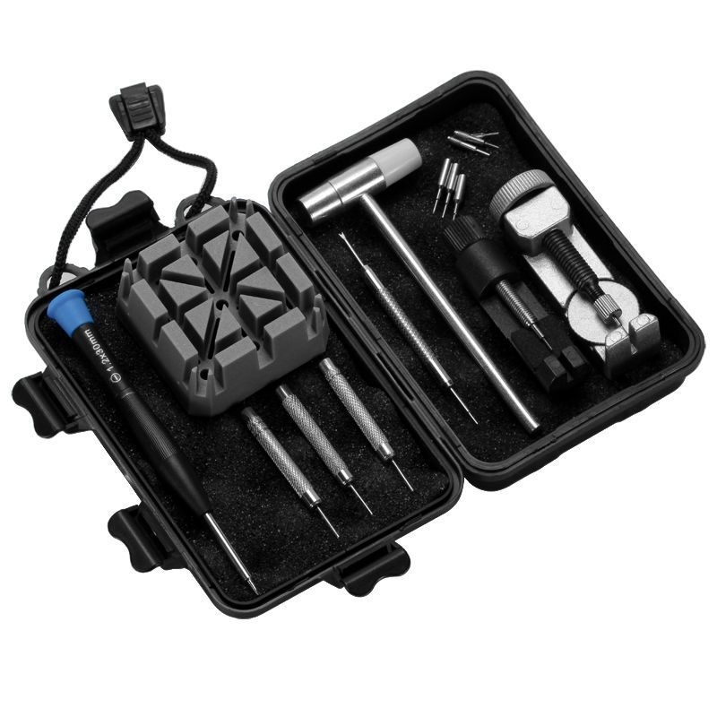 Pulksteņa remonta komplekts ar siksnas noņemšanas instrumentu, ķēdes griezēju un tērauda siksnas regulētāja uzstādīšanu