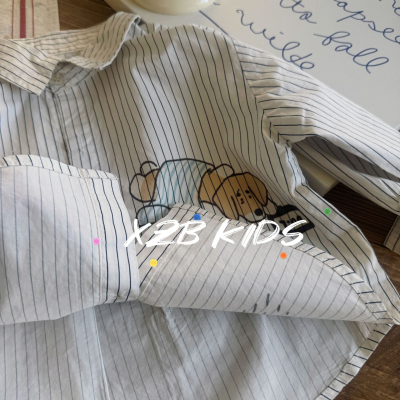 Dječja košulja - unisex, dugi rukavi, korejski stil, 90% pamuk