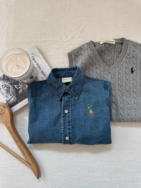 Dječja denim košulja u korejskom stilu, dugi rukavi, košulja s reverom, pamuk 80%, Avatar uzorak, za djecu 3–8 godina, proljeće/jesen