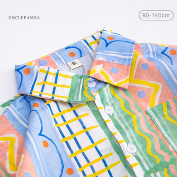 Dječja košulja s cvjetnim uzorkom, kratkih rukava, 100% pamuk, korejski stil, rever ovratnik