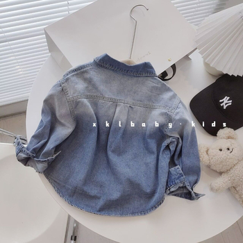 Dječja denim košulja s gradijentnim uzorkom