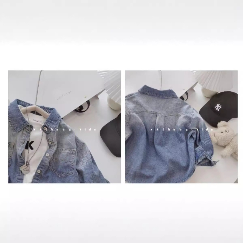Dječja denim košulja s gradijentnim uzorkom
