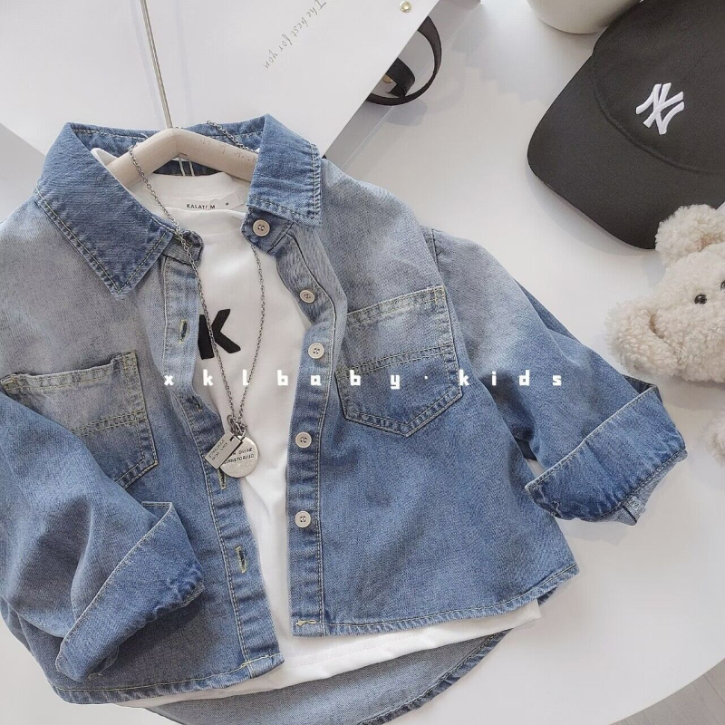 Dječja denim košulja s gradijentnim uzorkom