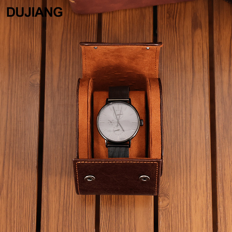 Muška kožna kutija za satove s magnetskim zatvaračem, vintage dizajn, ručna izrada, mogućnost prilagodbe