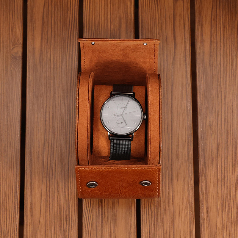 Muška kožna kutija za satove s magnetskim zatvaračem, vintage dizajn, ručna izrada, mogućnost prilagodbe
