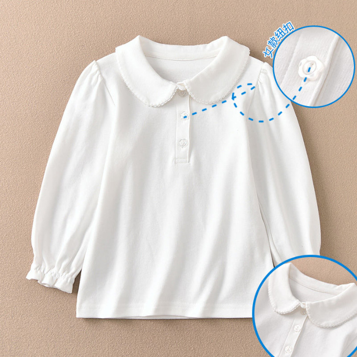 Dječja unisex polo majica s dugim rukavima, 100% poliester, stil koledža, za djecu 3–8 godina, jesen 2025