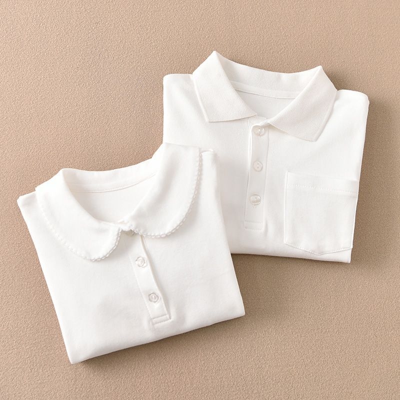 Dječja unisex polo majica s dugim rukavima, 100% poliester, stil koledža, za djecu 3–8 godina, jesen 2025