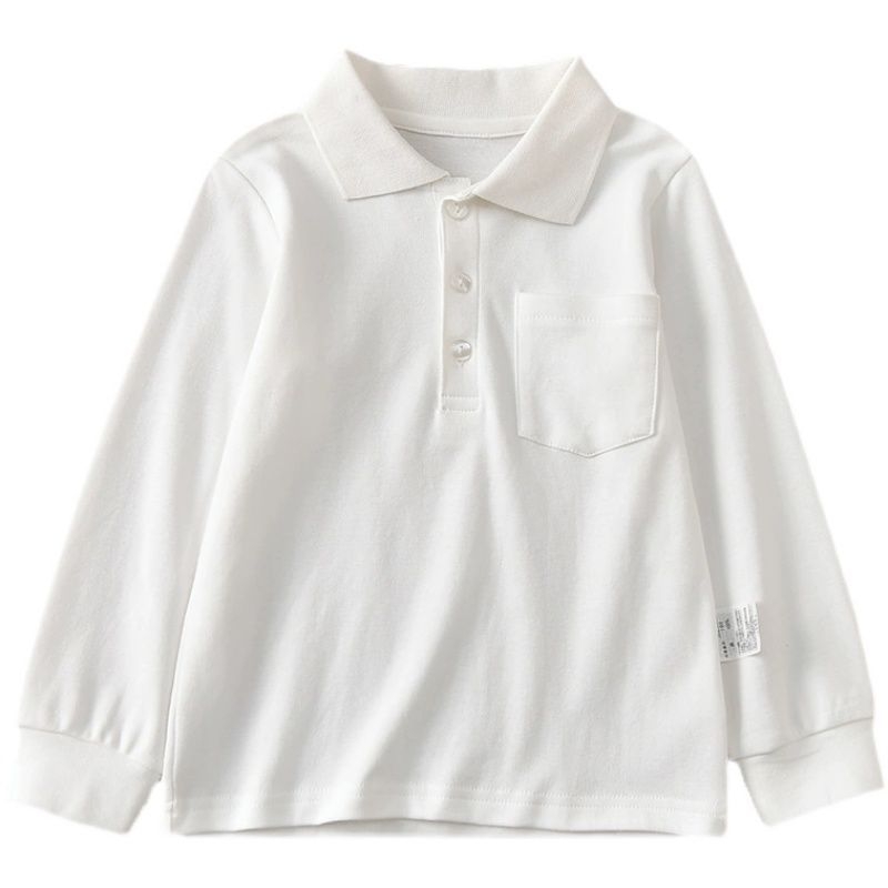 Dječja unisex polo majica s dugim rukavima, 100% poliester, stil koledža, za djecu 3–8 godina, jesen 2025