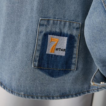 Cămașă de denim pentru băieți, stil coreean, bumbac 67,7%, toamnă 2025, vârste 3–8 ani