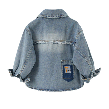 Cămașă de denim pentru băieți, stil coreean, bumbac 67,7%, toamnă 2025, vârste 3–8 ani