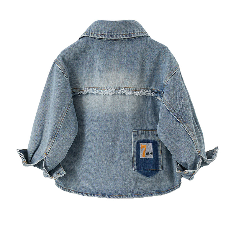 Cămașă de denim pentru băieți, stil coreean, bumbac 67,7%, toamnă 2025, vârste 3–8 ani