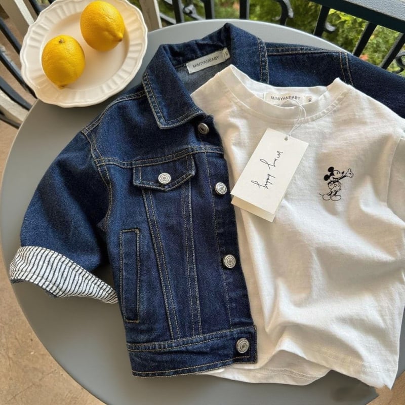 Jachetă de denim pentru copii, stil casual, închidere cu nasturi, denim cowboy, toamnă 2025