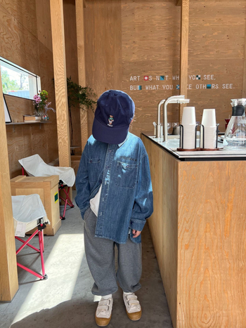 Cămașă denim pentru copii, 95% bumbac, mânecă lungă, unisex, toamnă 2025, cu litere