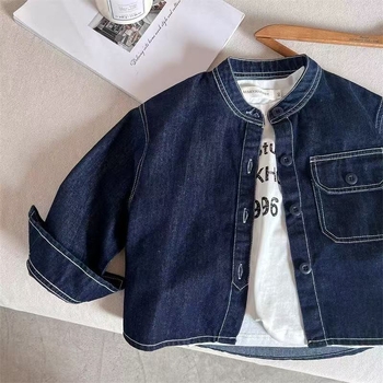 Jachetă corduroy pentru copii - băieți, stil coreean, cu glugă detașabilă, primăvară-toamnă, vârstă 1-3 ani