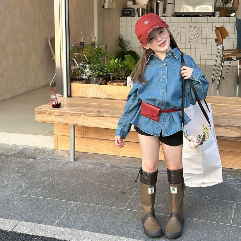 Djevojačka jesenska denim košulja s vezom, ležernog stila, 2025
