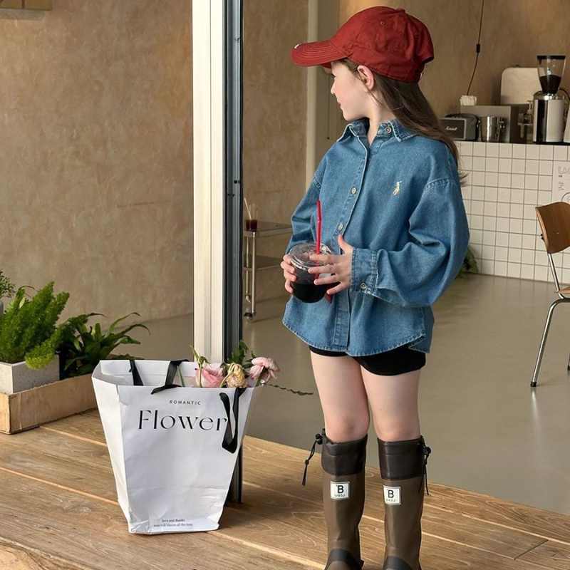 Djevojačka jesenska denim košulja s vezom, ležernog stila, 2025