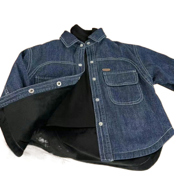 Dječja džins košulja-jaknica s polo ovratnikom, dugi rukavi, japansko-korejski stil, 71-80% pamuka