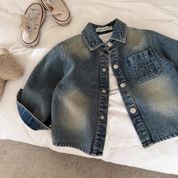 Dječja traper jakna za dječake, proljeće-jesen 2025, korejskog stila vez