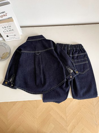 Dječji dvodijelni traper kostim u korejskom stilu, unisex, za djecu 3–8 godina