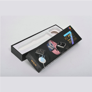 Prilagođena kutija za pakiranje pametnog sata — model 045; materijal 300 g; UV premaz; reljef; izbočenje