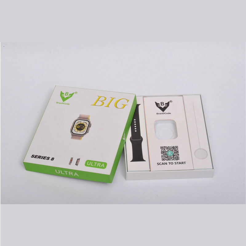 Prilagođena kutija za pakiranje pametnog sata — model 045; materijal 300 g; UV premaz; reljef; izbočenje