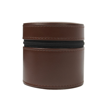 PU kožna okrugla kutija za pohranu satova, zip zatvarač, ispis logotipa, prilagodljiva